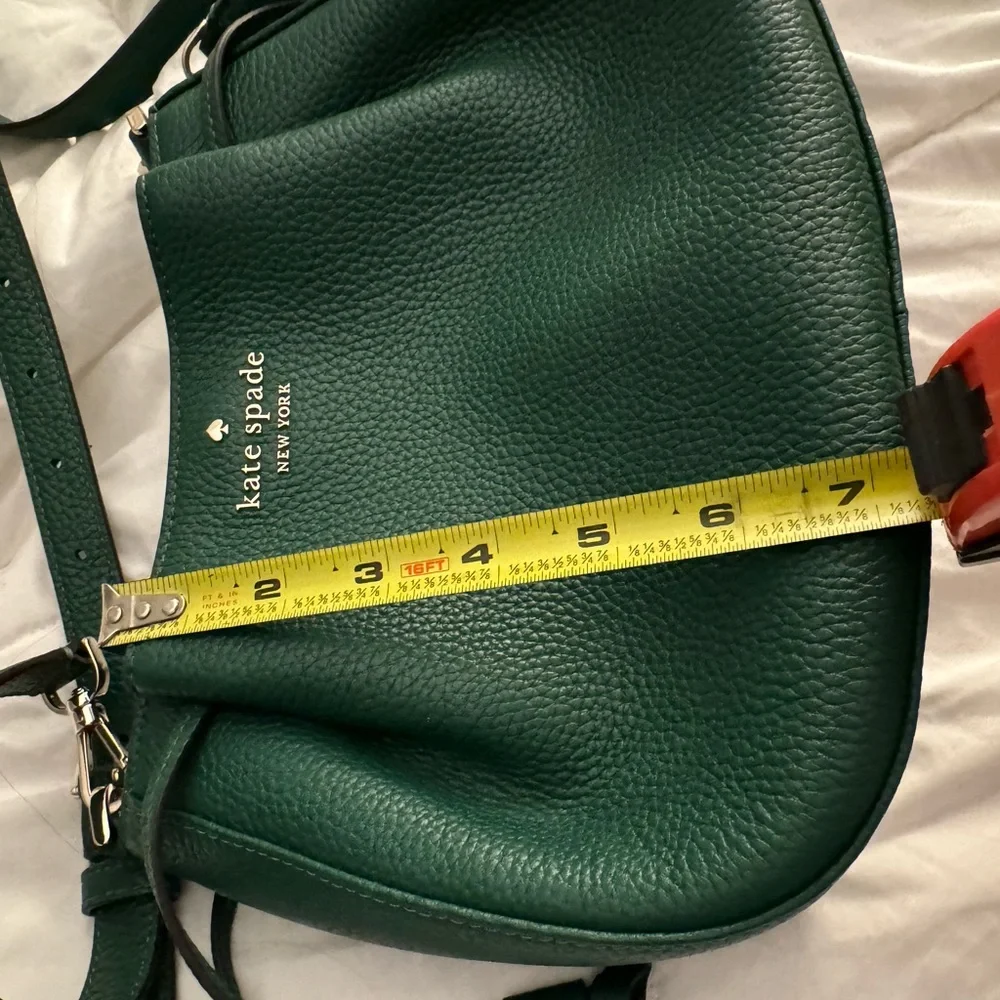 kate spade emerald green pebbled leather crossbody bag - Picture 6 of 9